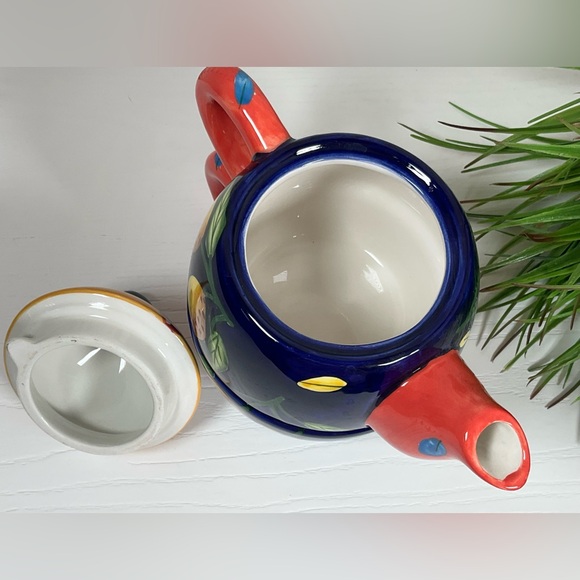 Bella Casa by Ganz Hand-Painted Fruit Ceramic Teapot Set - Picture 5 of 9